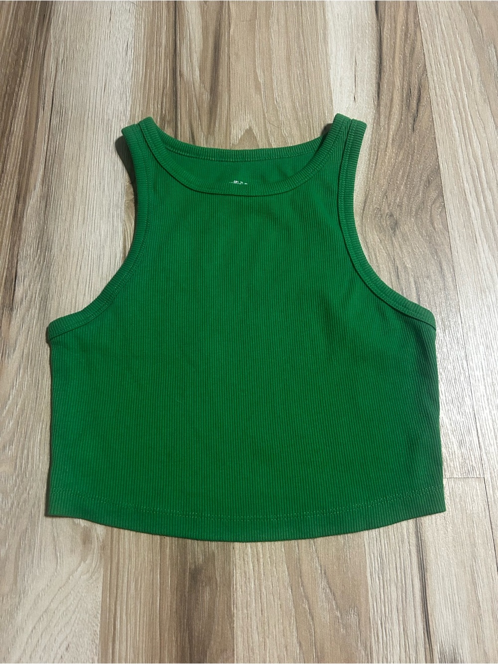 wild fable Green Ribbed Crop Tank